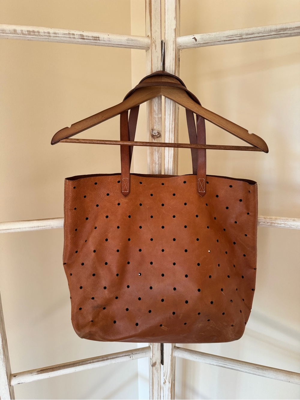 Madewell Perforated Leather Tote in Tan - Picture 3 of 6